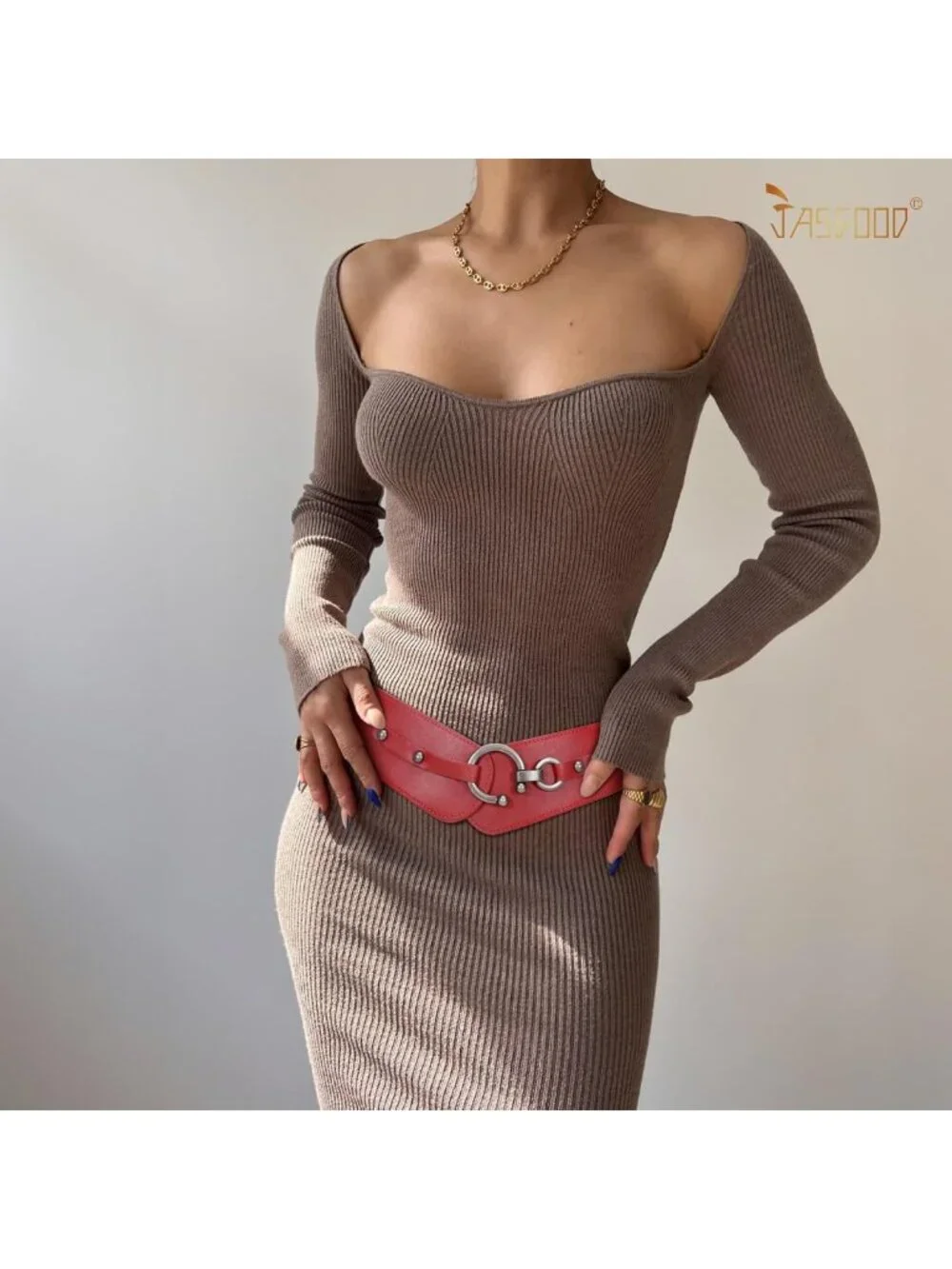 Vintage Retro Stretchy Wide Belt for Dresses & Coats - Elastic Cinch Style
